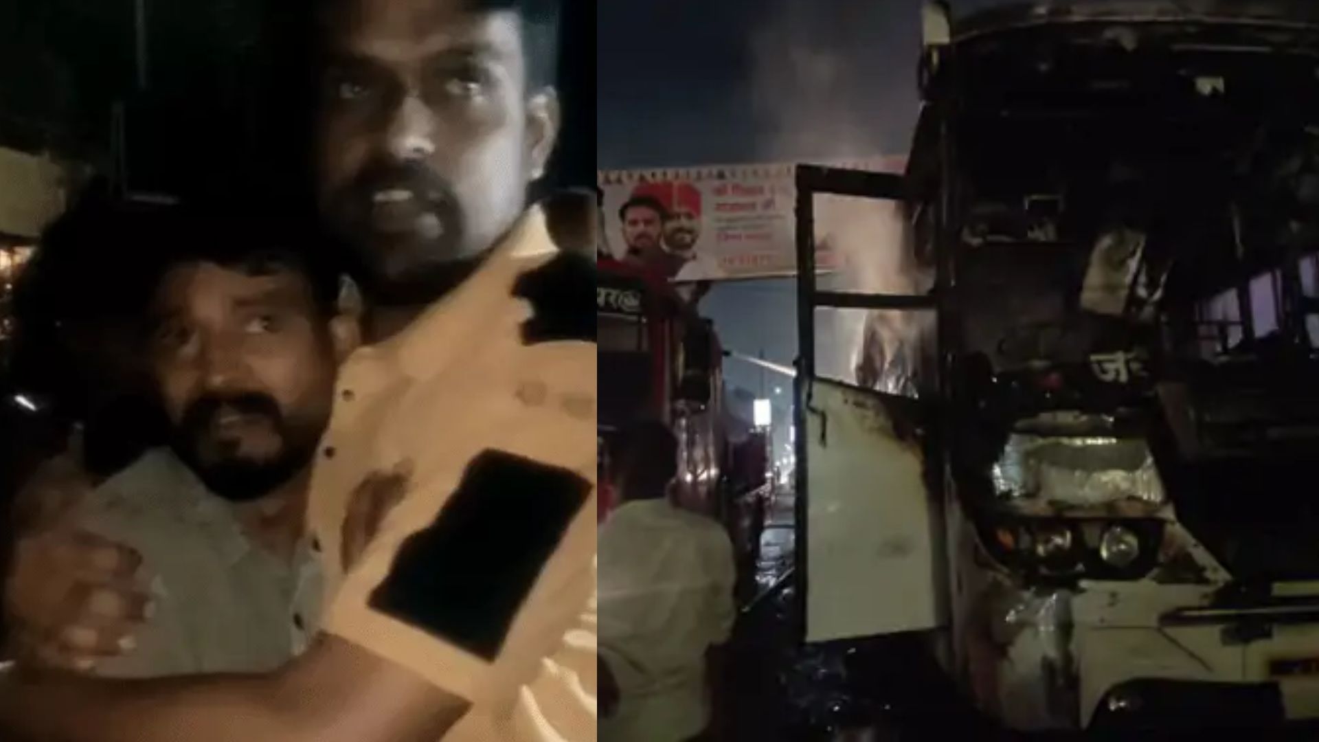 चलती बस में अचानक उठीं लपटें, खिड़कियां तोड़कर बाहर निकले 25 यात्री, ग्वालियर से भोपाल जा रही शरद ट्रैवल्स की बस में लगी आग